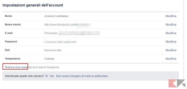Eliminare account Facebook