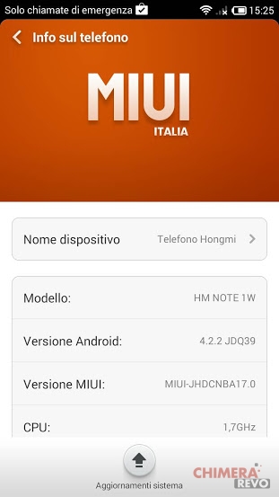 Xiaomi RedMi Note versione MIUI