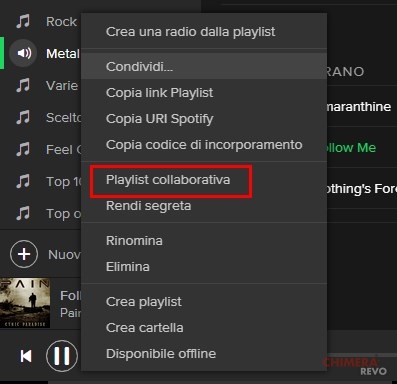 Creare playlist collaborativa su Spotify