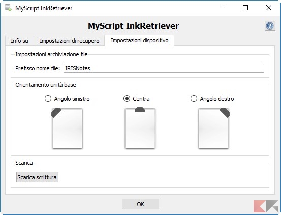 MyScript InkRetriever acquisizione