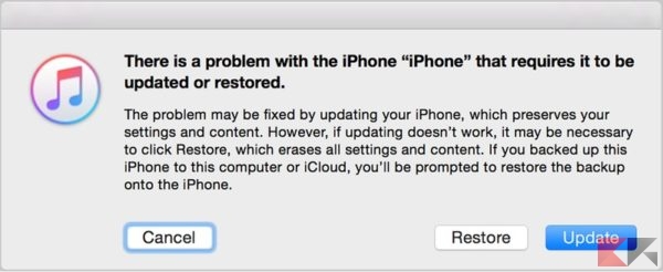 iPhone bloccato da iOS 10