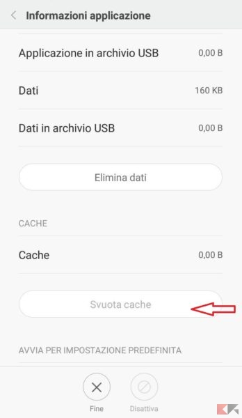 Svuotare cache android