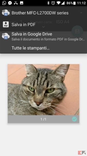 Stampare con Android - Google Cloud Print