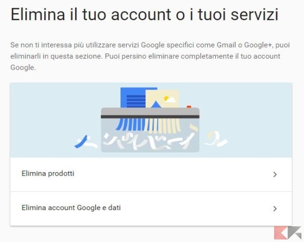 elimina account google