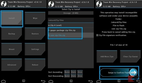 TWRP Install ROM Files
