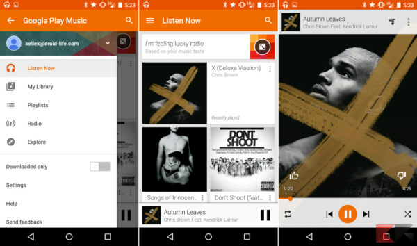Download Android 5.0 L designed Google Play Music App. Direct APK link