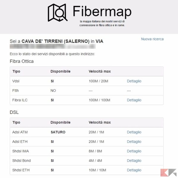 FiberMap - Calcolare distanza centrale telefonica