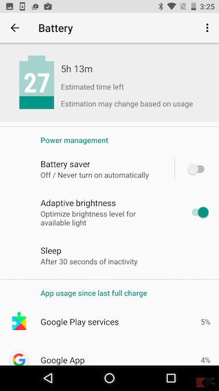 Android O - batteria