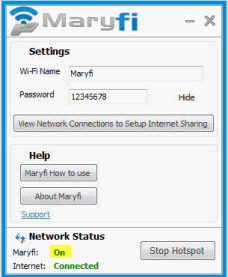 maryfi - creare hotspot wifi Windows