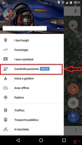 Google Maps posizione condivisa