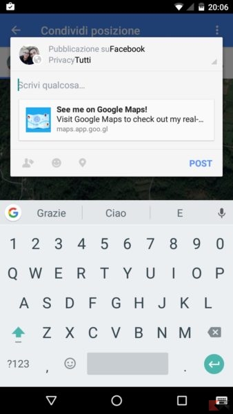 Google Maps condividere posizione in tempo reale