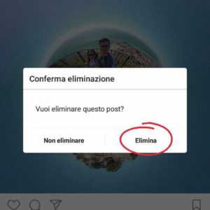 cancellare foto video Instagram
