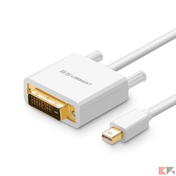 Mini DisplayPort DP Thunderbolt a DVI (2m, Bianco) - codici sconto Ugreen