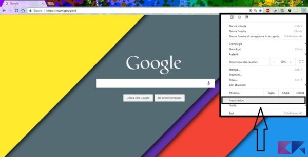 mostrare barra preferiti Google Chrome
