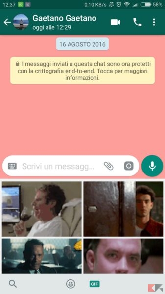 Come cercare GIF su WhatsApp per Android