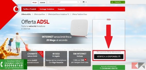 Copertura Vodafone Fibra e ADSL: come verificarla