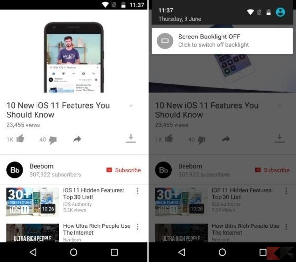Come riprodurre video YouTube a schermo spento su Android