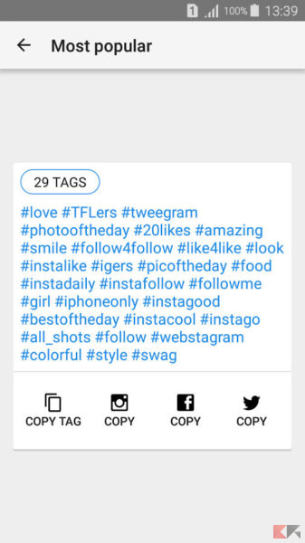 HashTags for Instagram