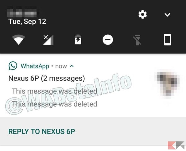 cancellare messaggi whatsapp notifica