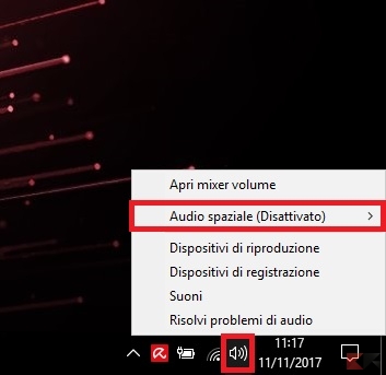 audio spaziale Windows 10 - Windows Sonic - Dolby Atmos