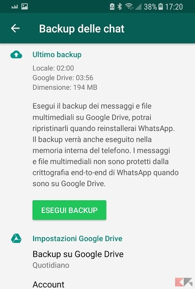 backup whatsapp android