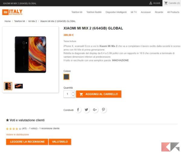 Xiaomi Mi Italy
