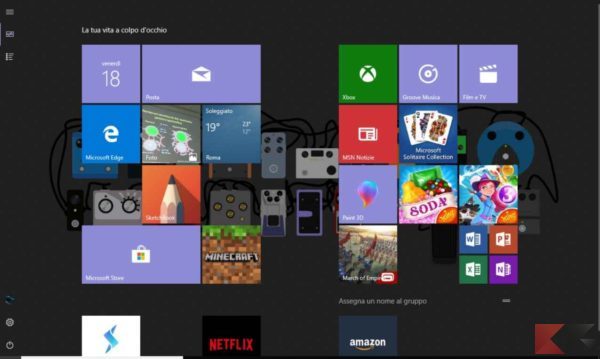 cambiare il menu Start di Windows 10