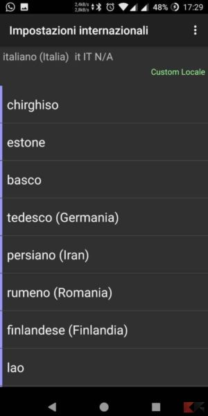 Come installare lingua italiana su smartphone cinesi