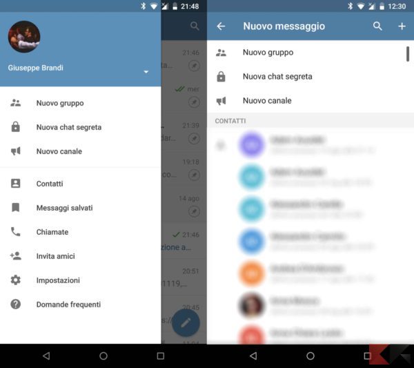 chat che si autodistruggono su Telegram Android