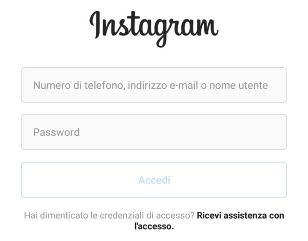 recuperare account instagram app