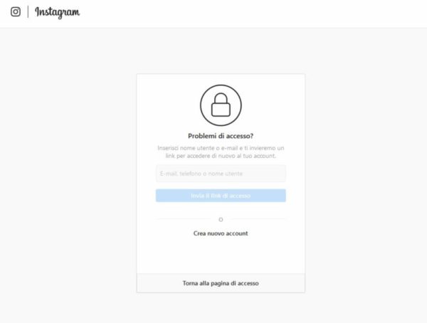 Come cambiare password Instagram