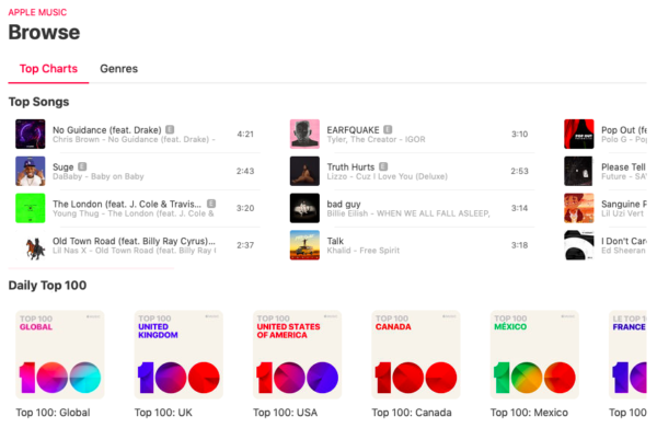 Come ascoltare i brani di Apple Music sul web interfaccia