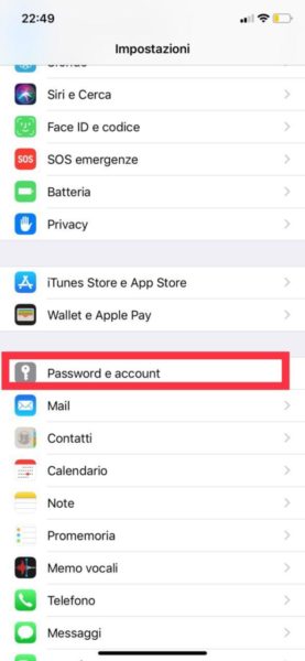 Come cancellare password salvate iPhone