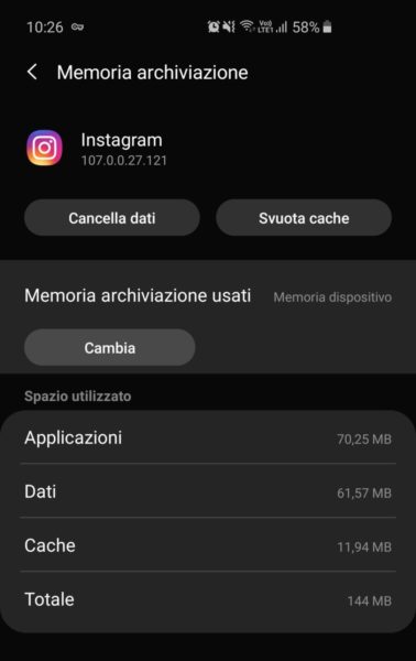 Come cancellare cache e dati Instagram su iPhone e Android