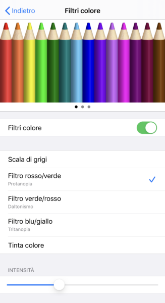 Modificare i colori del display su iPhone