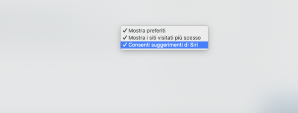 Come disattivare suggerimenti Siri da Safari su Mac