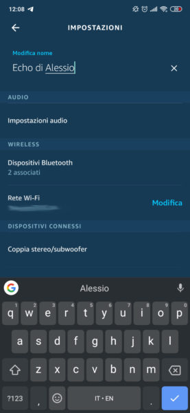 Come modificare il nome di Amazon Echo