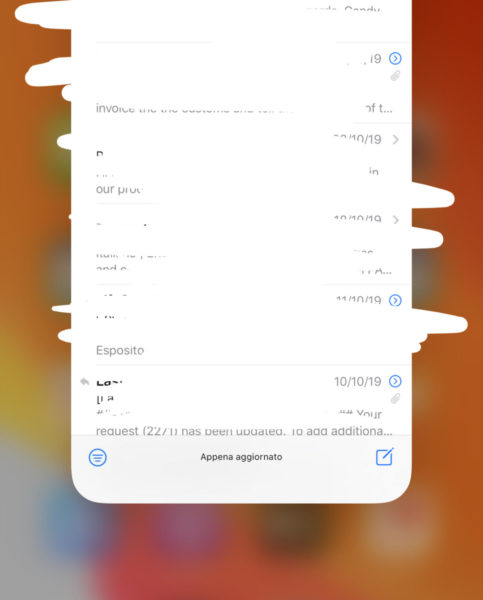 Riavviare l’app Mail o il dispositivo 