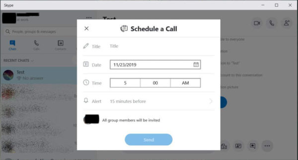 Come programmare una call di gruppo su Skype 2