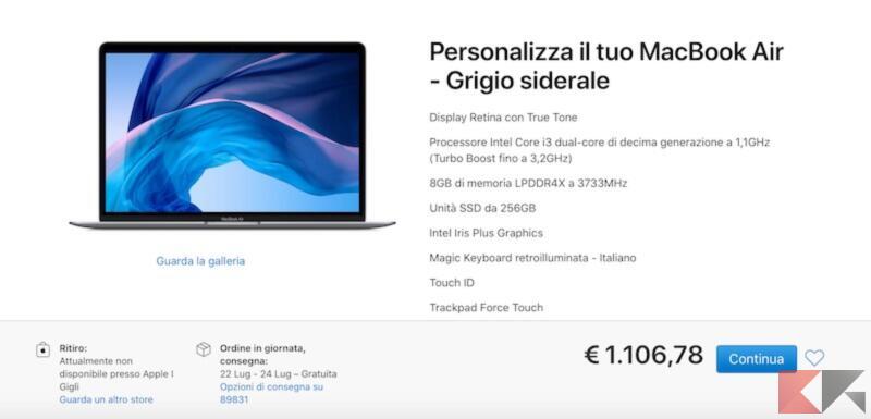 acquisito MacBook Air