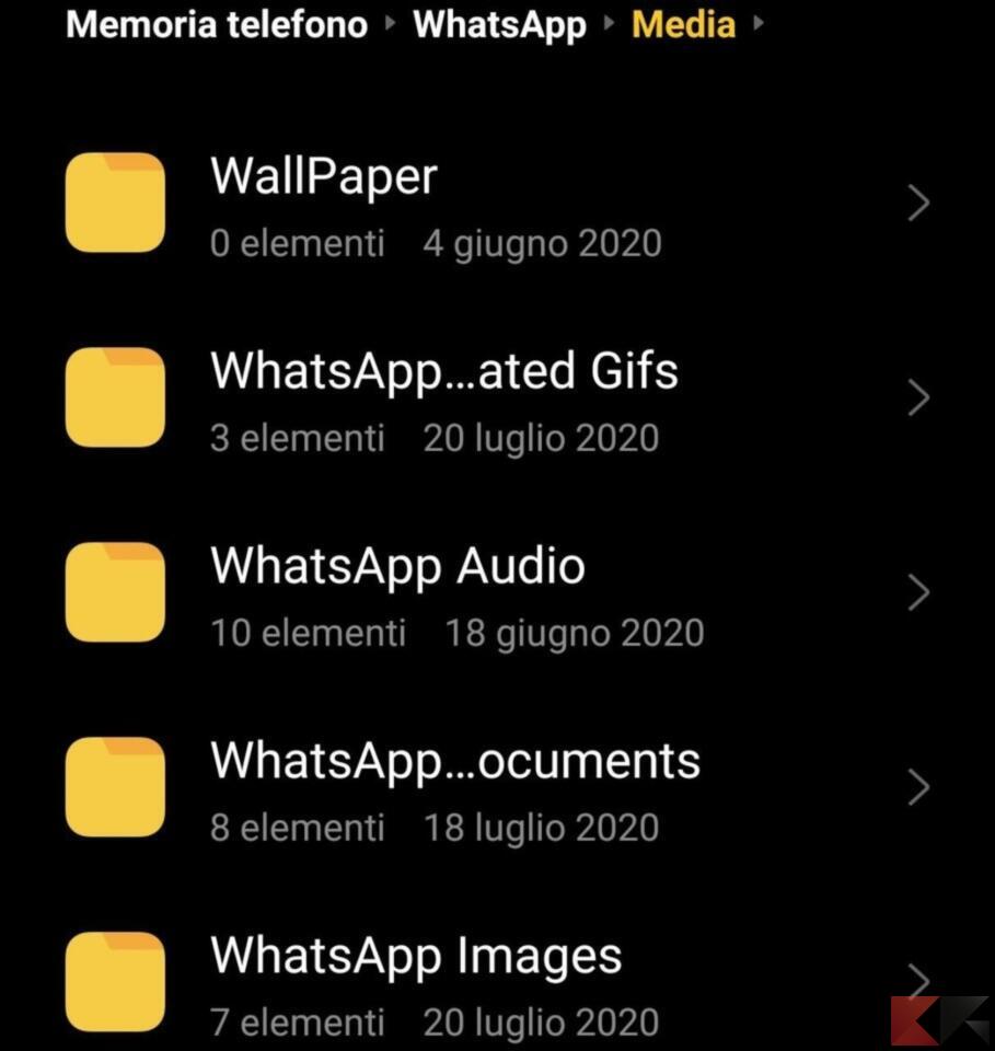 liberare memoria whatsapp