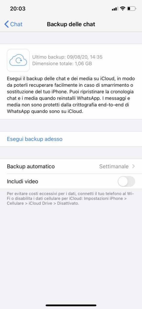 Backup WhatsApp ios