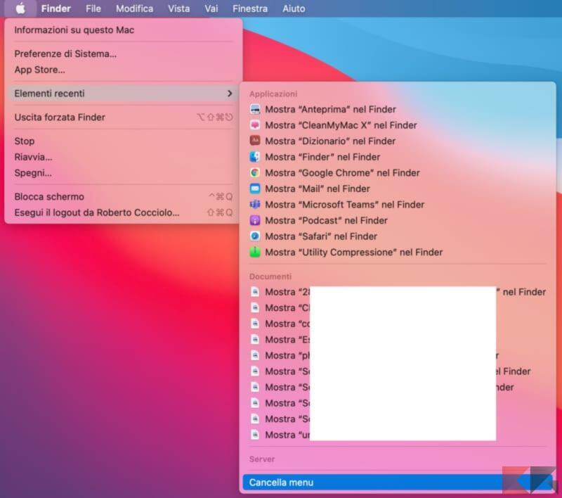 Come cancellare file recenti sul Mac 2