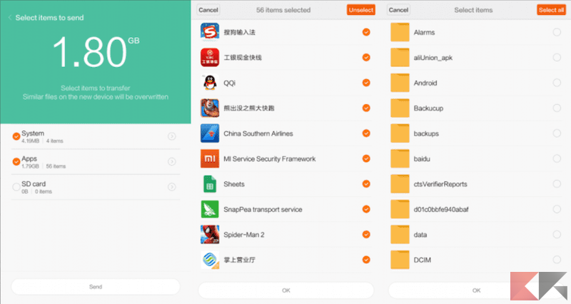 Come trasferire dati da Huawei a Xiaomi 2