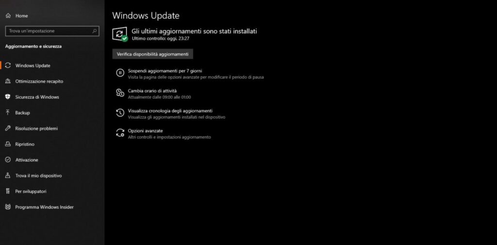 aggiornamenti windows 10