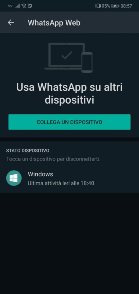disconnettere whatsapp web con android