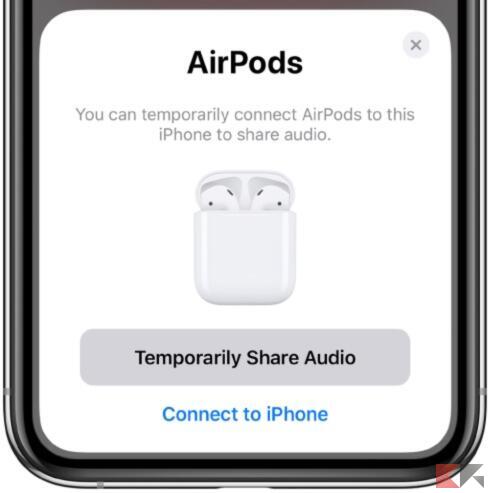 Condivisione audio airpods pro